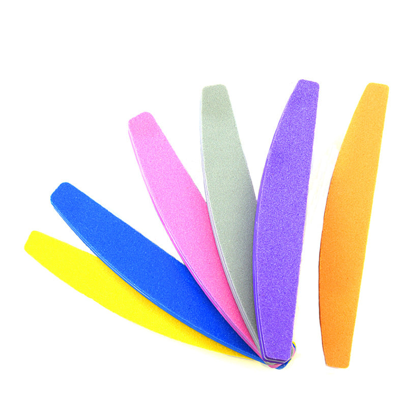Nail File Good Quality Moon-Shaped High Elastic Sponge Rubbing Waterproof Nail File Nail Polish Strip Double-Sided Manicure File Strip