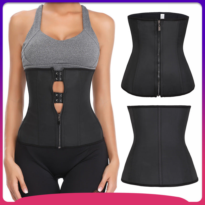 Steel Bone Breasted Plastic Belt Large Size Fitness Girdle Postpartum Latex Abdomen Belt