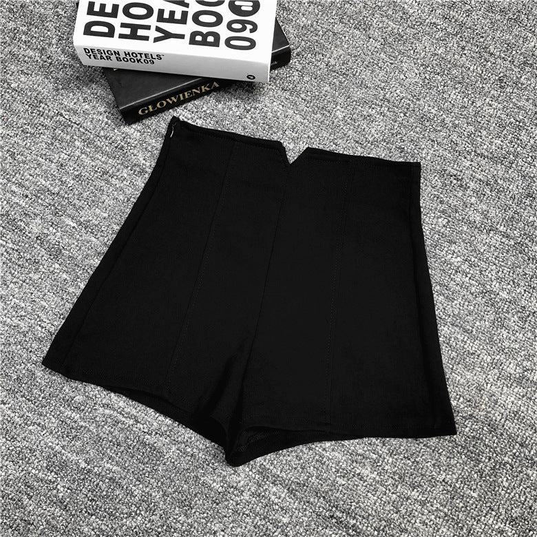 High-Waisted Black Slim Wide-Leg A-Line Autumn Style Outer Bottoming Boots Pants