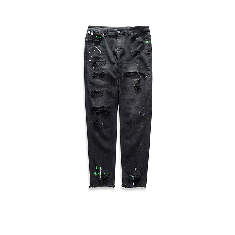 Men'S And Women'S Same Slim-Fit Destruction Jeans