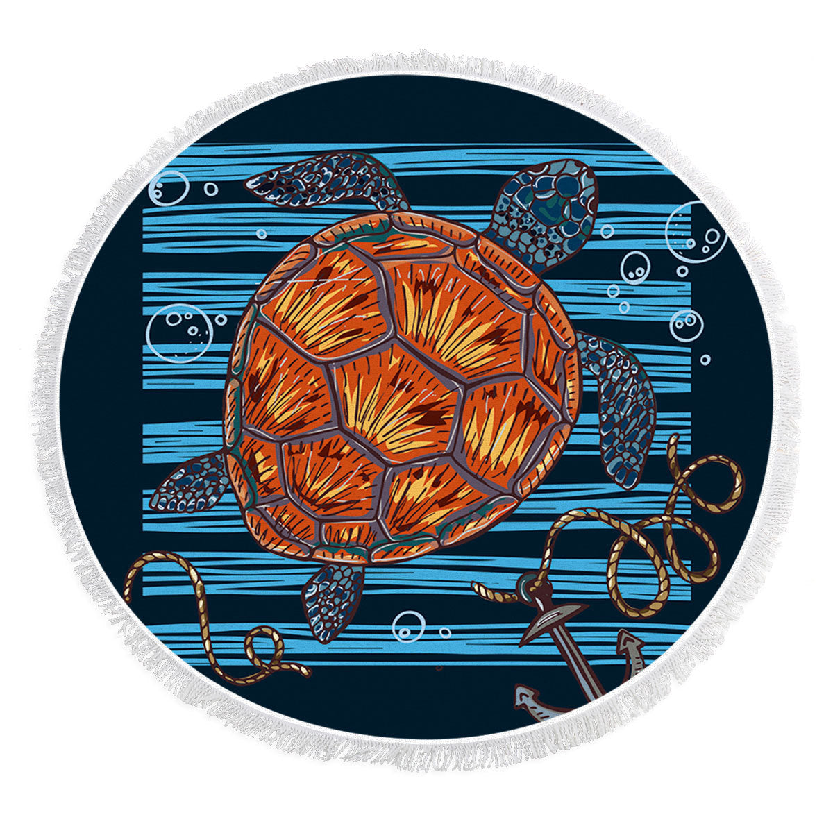 Turtle Series Round Microfiber Beach Towel Feel Soft Yoga Mat Beach Play Mat