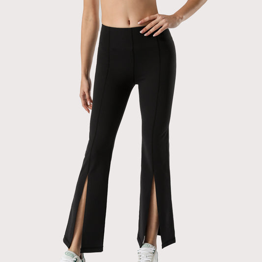 Women'S High Waist Yoga Flared Trousers Hip-Lifting Yoga Trousers Dance Fitness Sports Split Trousers