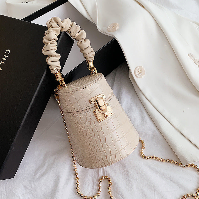 Bucket Bag Pattern Fold Handbag Chain Popular Shoulder Bag Messenger Female Bag