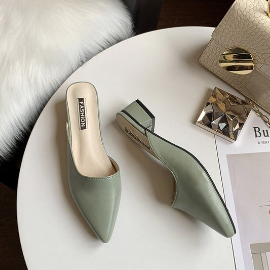 Half Slippers Female Pointed Toe With Breathable