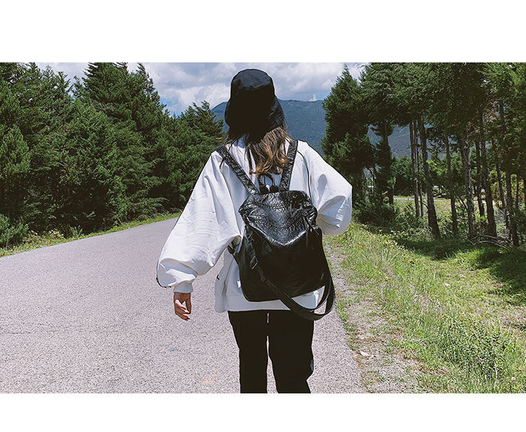 Student School Bag Large Capacity Pu Portable Diagonal Bag Travel Backpack