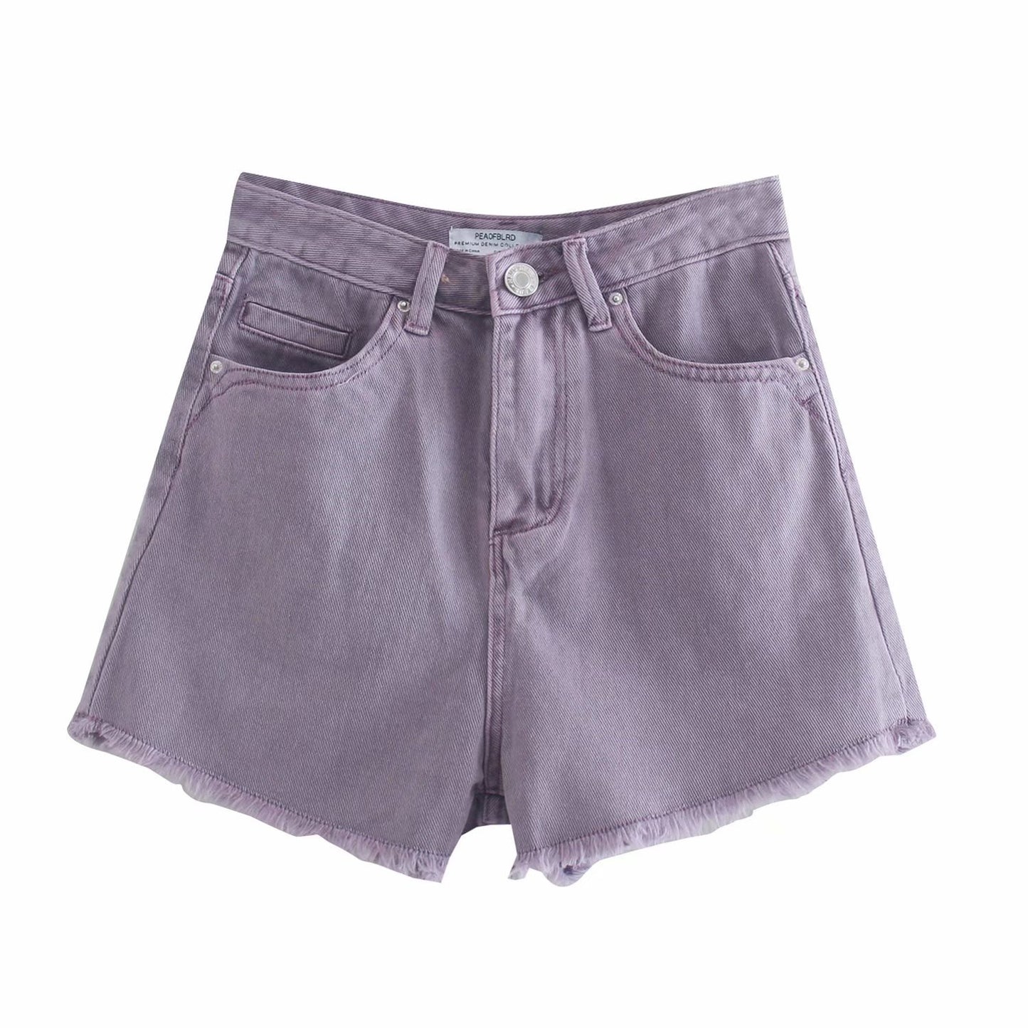 High Waist Temperament Was Thin Button Denim Shorts