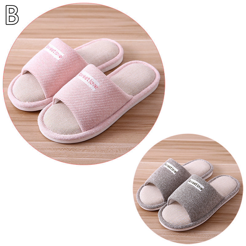 Linen Indoor Cotton And Linen Home Slippers