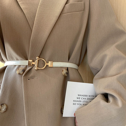 Women'S Decorative Waist With Belt All-Match Waist Dress Temperament Thin Style With Coat