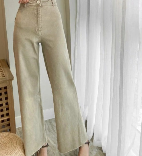 Jeans Zw Premium Marine Straight High-Waist Jeans Featuring Rear Patch Pockets Seamless Hems Front Zip Fly With Top Button