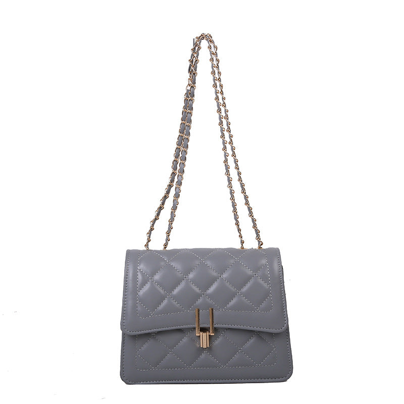 Lingge Chain Bag Winter New Fashion Retro Small Square Bag Women's Single Shoulder Oblique Span Bag Wholesale