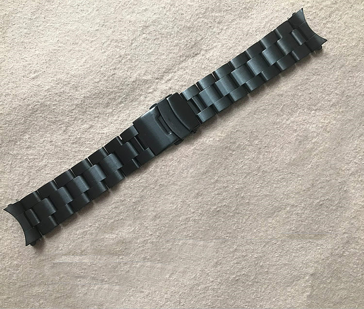 Rusty Steel Band Strap Black Brushed