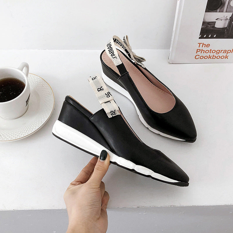 Women's Solid Color Baotou Pointed Sandals