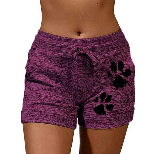 Foreign Trade Women'S Printed Bottoming Shorts Yoga Pants Leisure Sports Waist Elastic Shorts