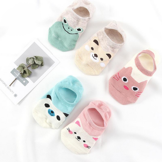 Japanese Cute Cartoon Small Animal Boat Socks