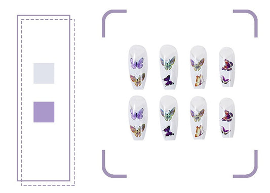 French Color Butterfly Fat Ballet Wear Finished Manicure Nail Patch