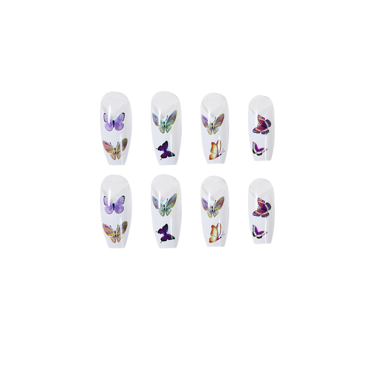 Fransk Farve Sommerfugl Fed Ballet Slid Færdig Manicure Negleplaster