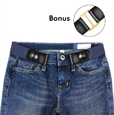 Spændefrit bælte til jeans, kjoler, intet spænde, elastisk taljebælte til kvinder og mænd, ingen bule, problemfrit taljebælte