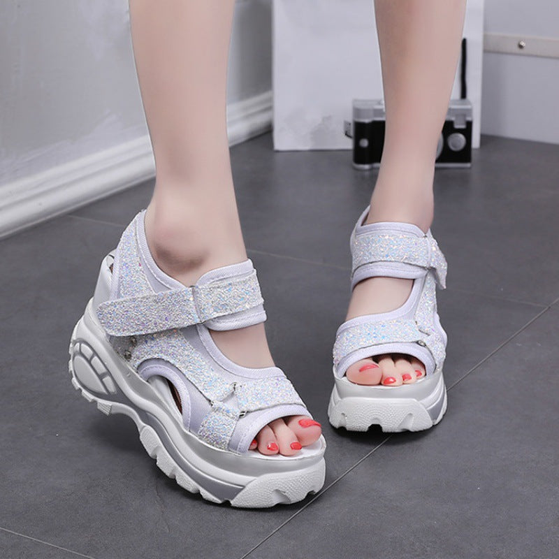 Women'S Thick-Soled Wedges Platform Platform Platform Shoes Casual Shoes Women'S Increase