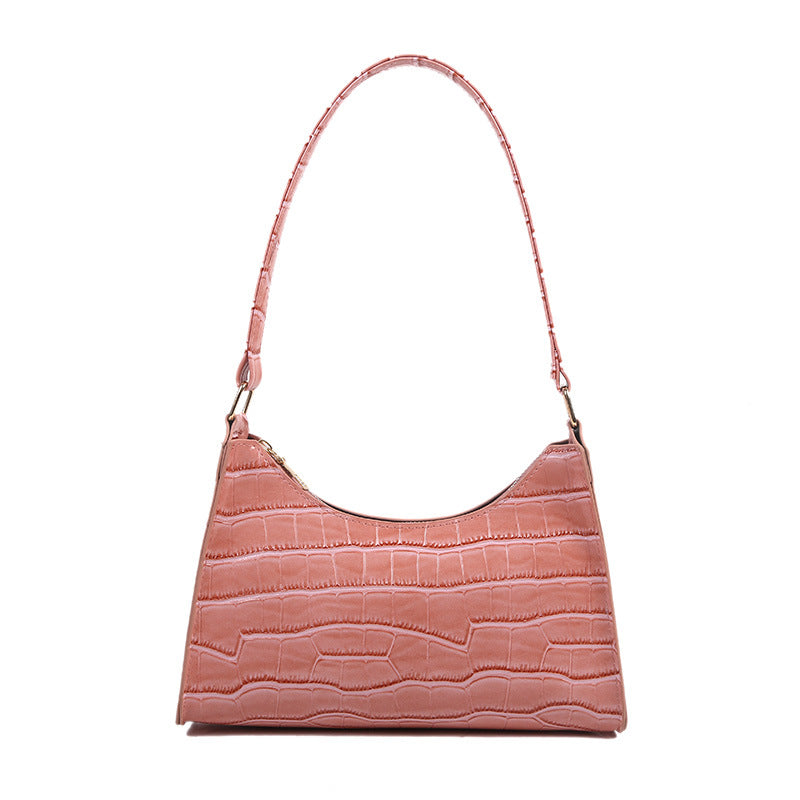 Spot Spring New Korean Pu Women's Bag Pure Color Crescent Bag Shoulder Bag