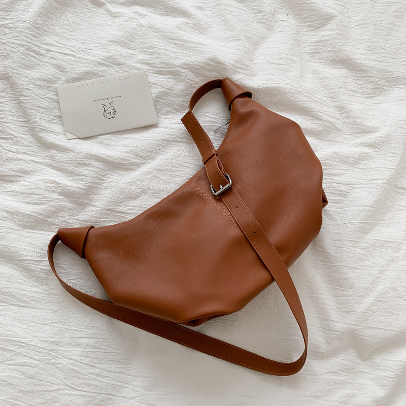 Women'S Big Bag Spring New Fashion Korean Leisure Half Round Women'S Bag Simple Large Capacity One Shoulder Oblique