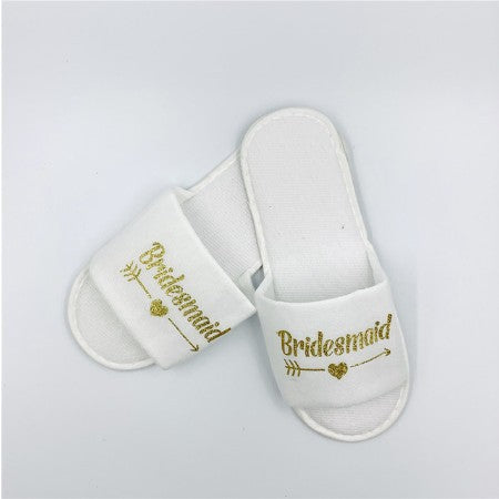 Custom Wedding Pajamas Party Plush Slippers