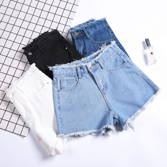 Denim Shorts Women's Summer Korean Version Of Loose Wide-Legged Wild Thin High-Waisted Hot Pants