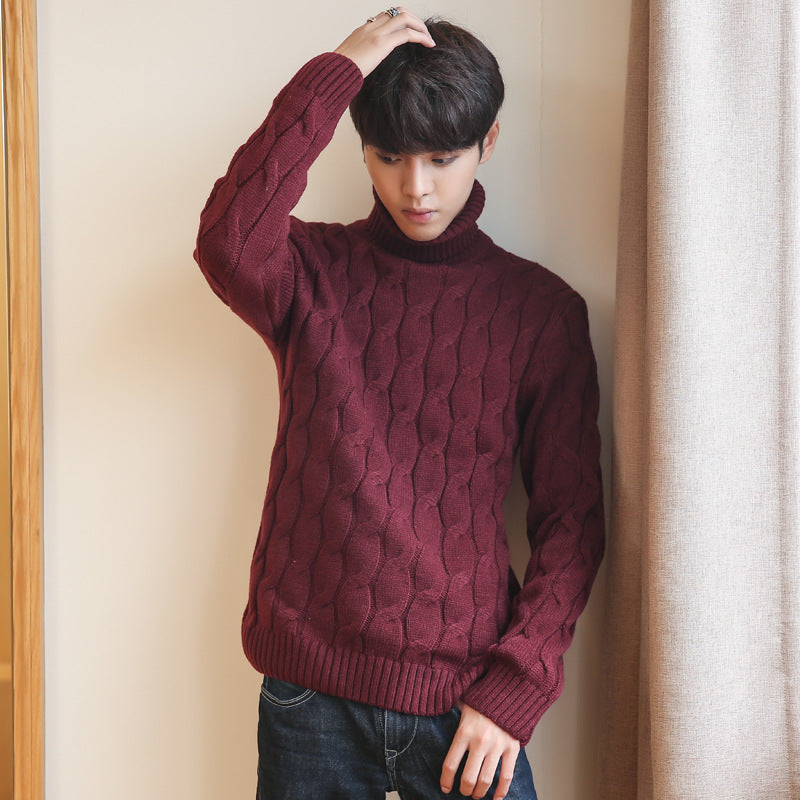 Winter Padded Pullover Turtleneck Men's Sweater Plus Size