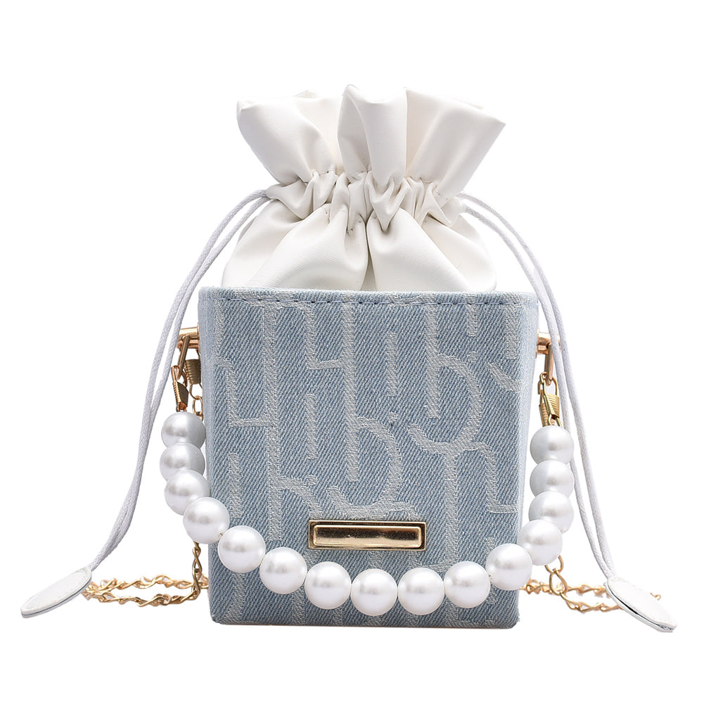Net Red Bag Female Bag Messenger Bag Foreign Style Pearl Chain Bag Summer Wild Small Shoulder Bag