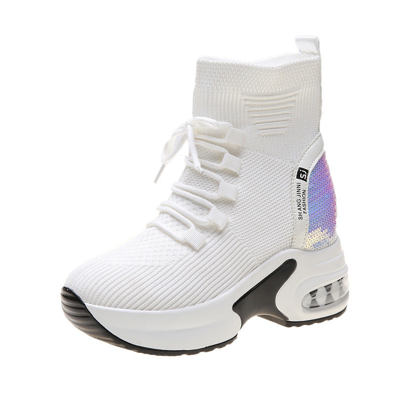 Internally Increased Thick-Soled Martin Boots Stretch Socks Daddy Shoes