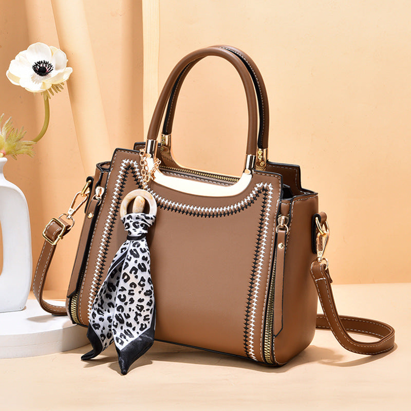 Trendy Handbag Silk Scarf Ornaments Large Capacity Shoulder Bag