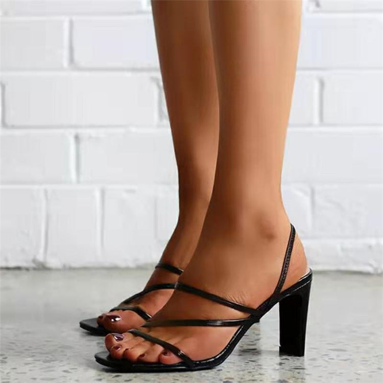 High Heel Fish Mouth Fashion Buckle Sandals