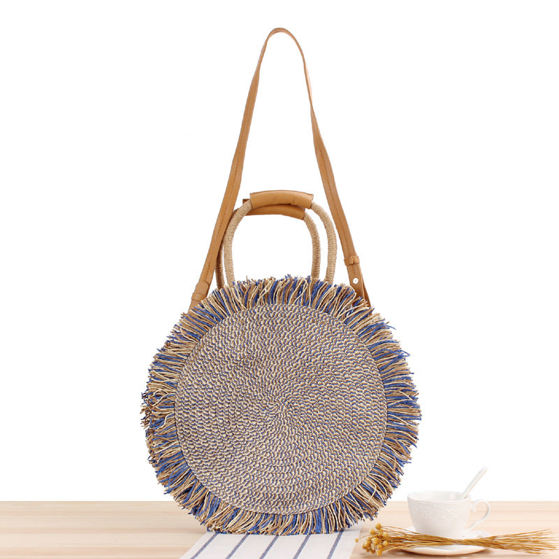 Straw Bag Single-Shoulder Dual-Use Casual Hand-Knitting