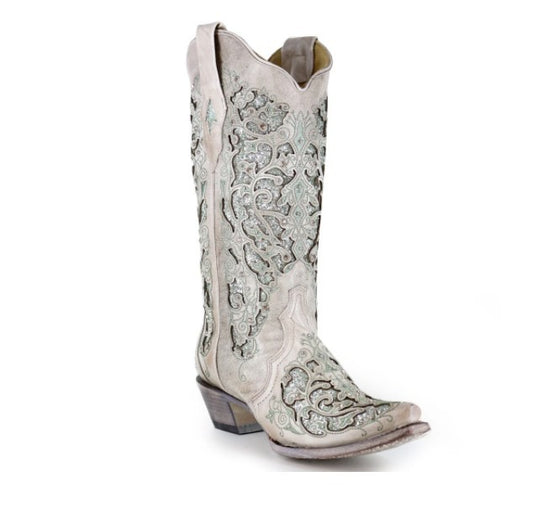 Embroidered Ethnic Style Tall Solid Color Thick Heel Fashion Boots