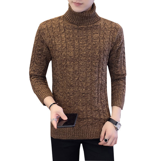 Turtleneck efterår og vinter ensfarvet snoningstrøje