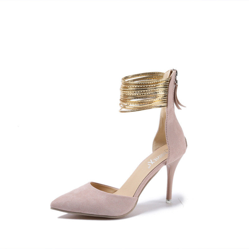 Pointed Toe Single Shoes Stiletto High Heel Sandals Women's Shoes
