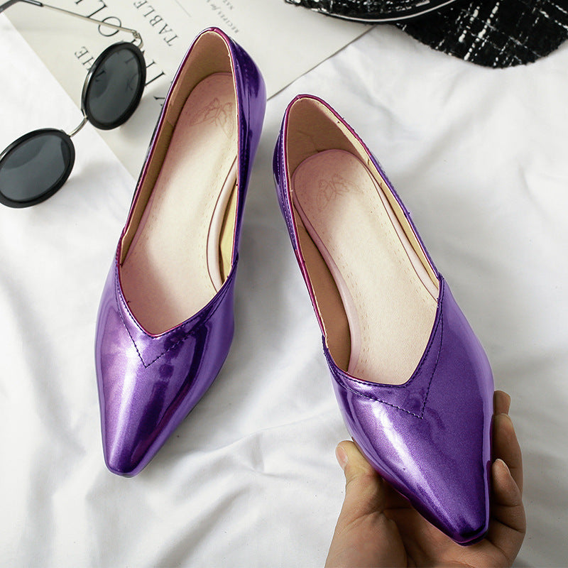 Fashion Small Square Toe Mid-Heel Size 40-48 Shallow Mouth All-Match Single Shoes