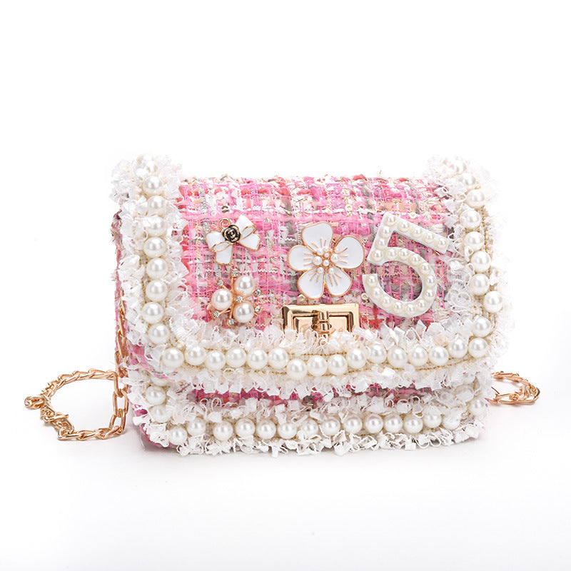 Mini Children's Shoulder Bag Women's Small Fragrance Children's Korean Version Of The Spring Girls Messenger Bag Embroidery Thread Accessories Bag