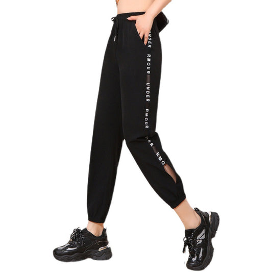 Casual Sports Ice Silk Quick-Drying Pants Stretch Mesh Breathable Student Pants Women