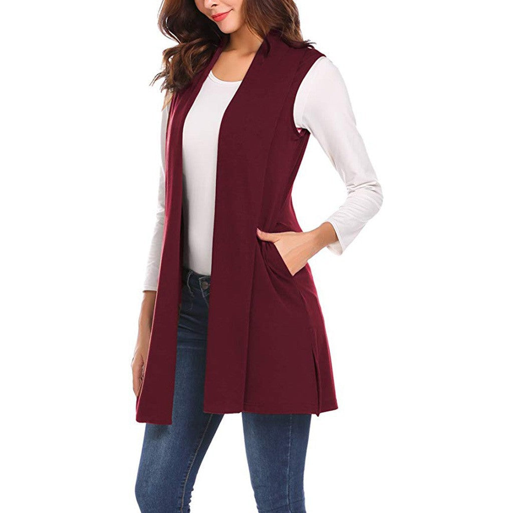 Sleeveless Shawl Vest Vest European And American Plus Size Top