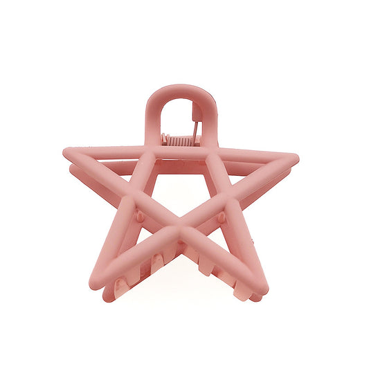 Simple Large Frosted Hollow Five-Pointed Star Clip