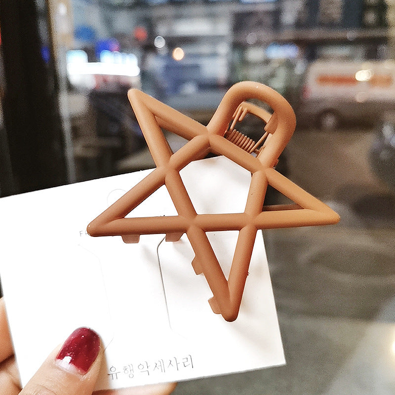 Simple Large Frosted Hollow Five-Pointed Star Clip