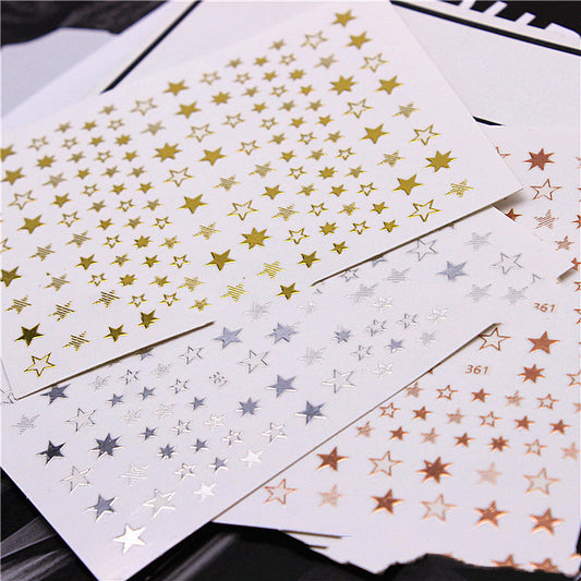 Nail Art Decoration Adhesive Simulation 3D Applique Pentagram