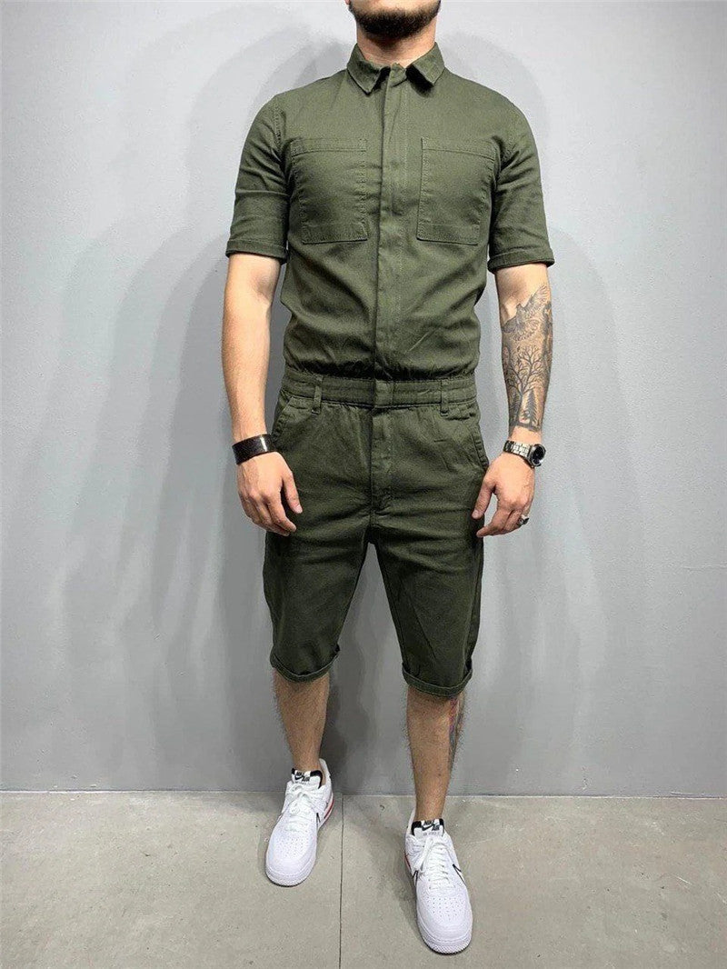 Men's Personalized Casual One-piece Short Sleeve Shirt Shorts