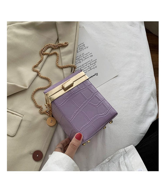 Box Small Bag Female Retro Stone Pattern Small Square Bag