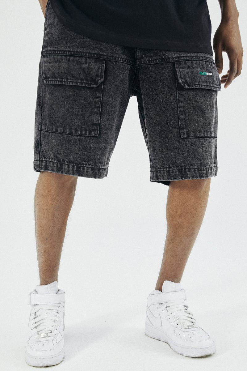 Washed Vintage Denim Casual Shorts Denim Multi-pocket Trend