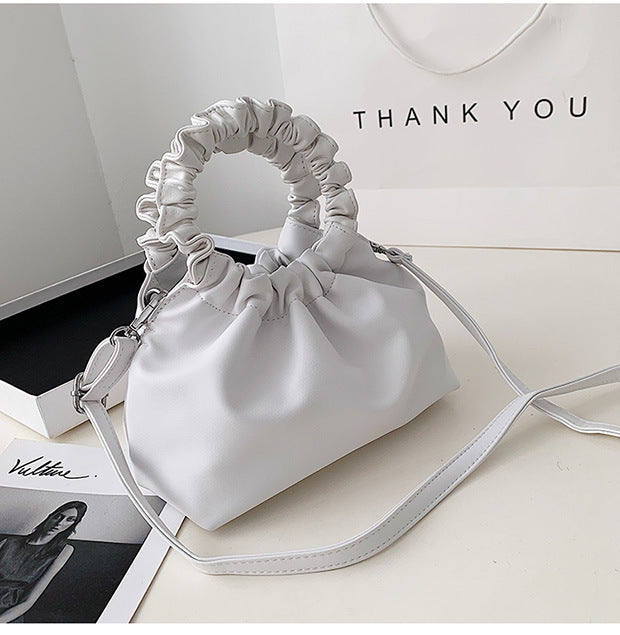 Pleated Single-shoulder Messenger Bag Bucket Bag