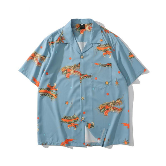 Vintage Cashew Flower Oil Painting Full Print Short-sleeved Shirt