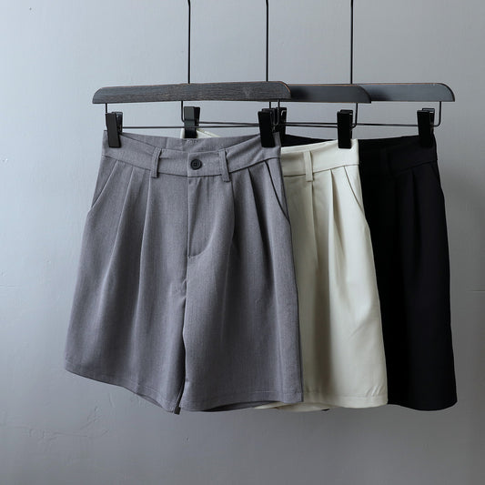 Simple Loose Thin Pocket Suit Five-point Pants