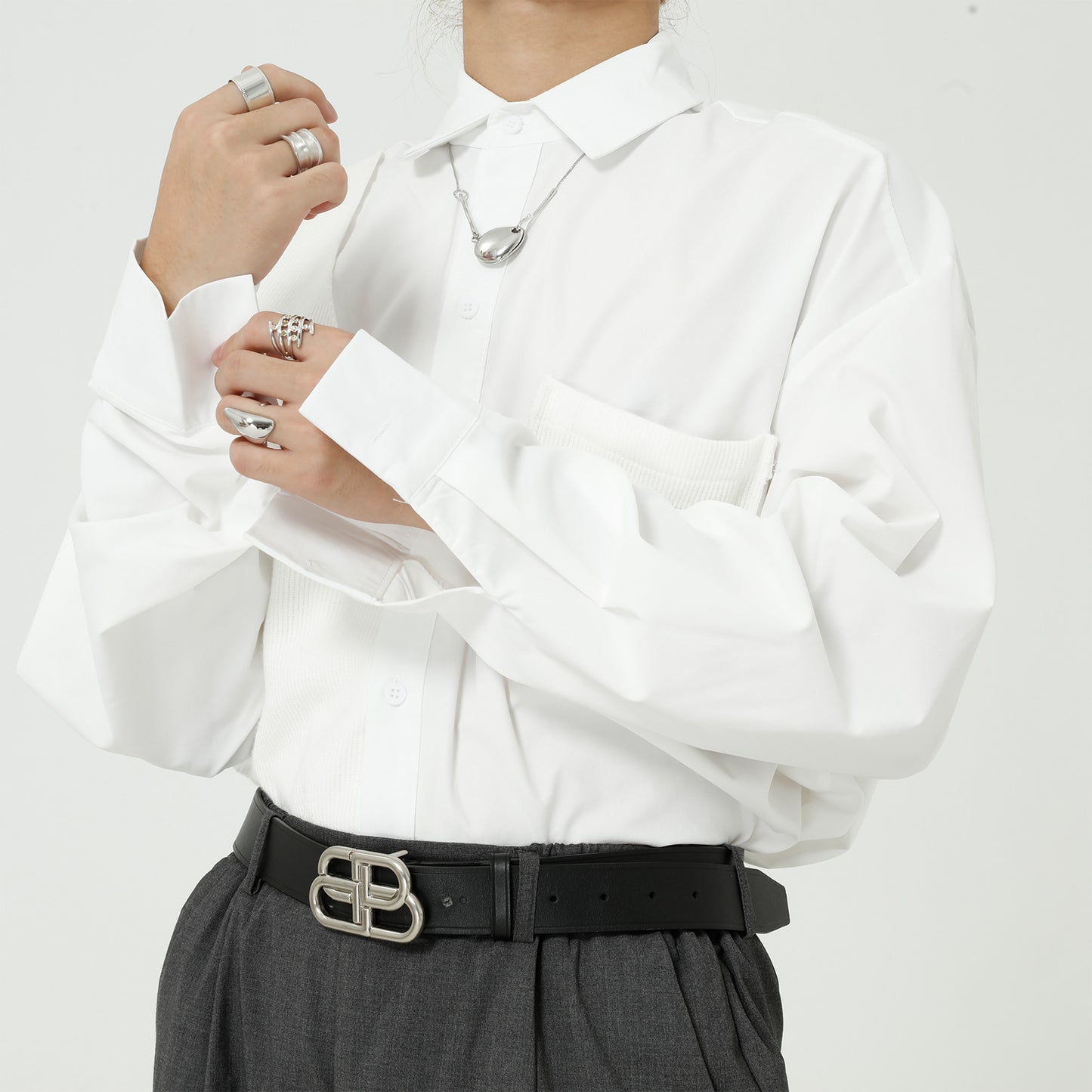 Simple Casual Pockets With Loose All-Match Shirt Men