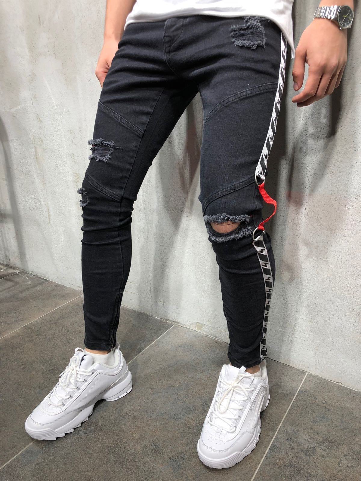 Jeans Source Ripped Blyantsbukser til Mænd med Smalle Ben